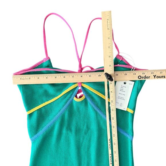 Mother So Knotty Green Multistripe Groove With Me Halter Midi Dress Sz S NEW Tag - Picture 3 of 12